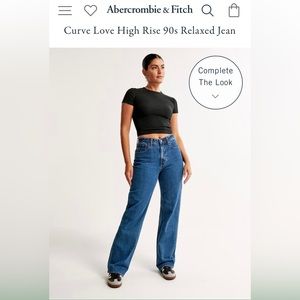 A&F Curve Love High Rise 90s Relaxed Jean, Size 2/26, Regular Length